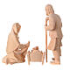 Holy Family with rocking cradle, set of 4, Mountain Nativity Scene with 12 cm characters, natural wood s6