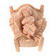 Sacra Famiglia 4 pz statue dondolo Montano Cirmolo 12 cm presepe legno  s2