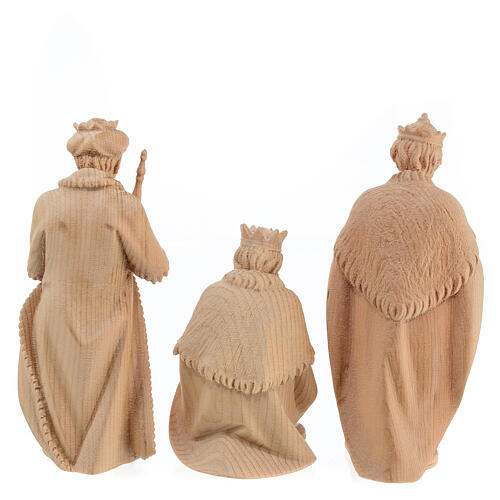 Reyes Magos estatuas belén 3 piezas Montano Cembro madera natural 12 cm 8