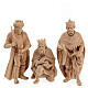 Reyes Magos estatuas belén 3 piezas Montano Cembro madera natural 12 cm s1