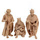 Re Magi statue presepe 3 pz Montano Cirmolo legno naturale 12 cm s1