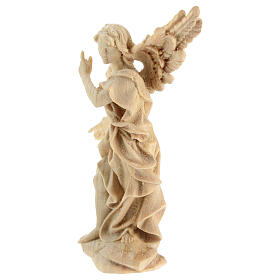 Angelo Annunciatore statua presepe Montano Cirmolo legno naturale 10 cm
