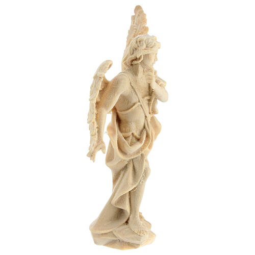 Angelo Annunciatore statua presepe Montano Cirmolo legno naturale 10 cm 3