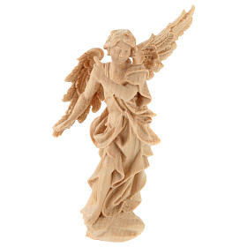 Angelo Annunciatore statua presepe Montano Cirmolo legno naturale 12 cm