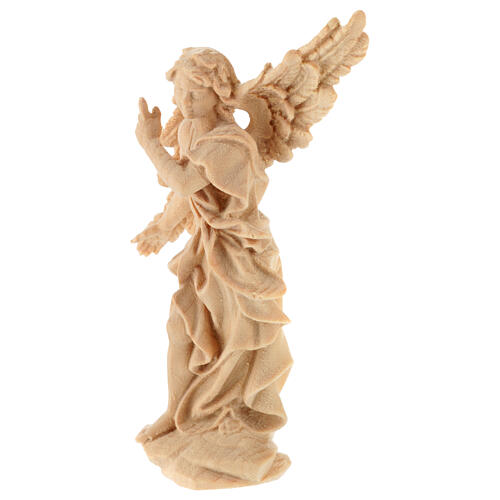 Angelo Annunciatore statua presepe Montano Cirmolo legno naturale 12 cm 2