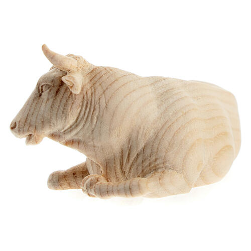 Buey y Burro estatuas belén Montano Cembro madera natural 10 cm 3