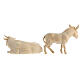 Boeuf et âne statues crèche de montagne pin cembro bois naturel 10 cm s6