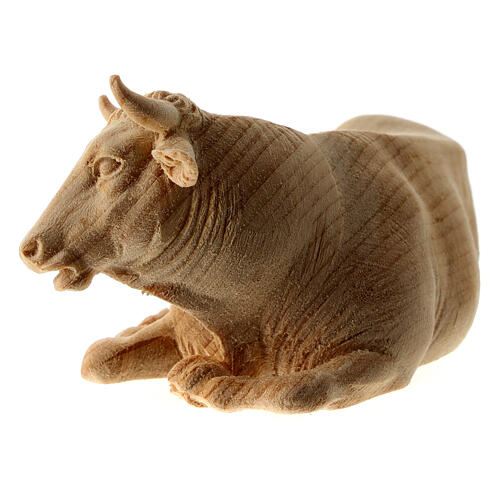 Buey y Burro estatuas belén Montano Cembro madera natural 12 cm 6