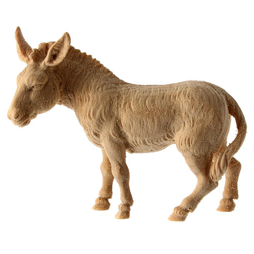 Boi e burro conjunto para presépio de montanha em pinheiro cembro acabamento natural 12 cm 3