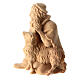 Pastor de joelhos com ovelha estátua presépio de montanha em pinheiro cembro natural 10 cm s2