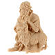 Shepherd on his knees with sheep, statue of Swiss pinewood for 12 cm Mountain Nativity Scene s2