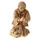 Berger en prière avec pain statue crèche de montagne pin cembro bois naturel 10 cm s1