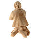 Berger en prière avec pain statue crèche de montagne pin cembro bois naturel 10 cm s4