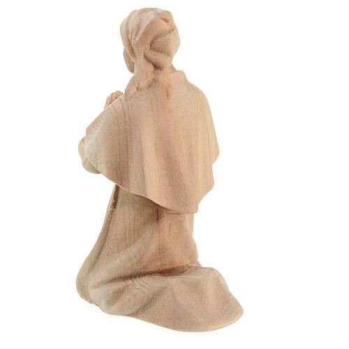 Praying shepherdess on her knees, statue of Swiss pinewood for 12 cm Mountain Nativity Scene 4