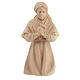 Praying shepherdess on her knees, statue of Swiss pinewood for 12 cm Mountain Nativity Scene s1