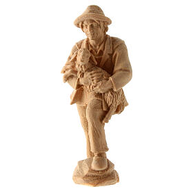Pastore con agnello presepe Montano Cirmolo legno 10 cm