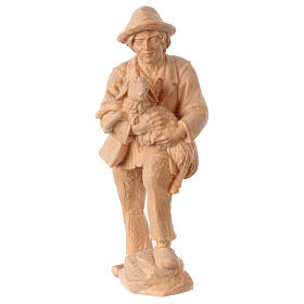 Pastore con agnello presepe Montano Cirmolo legno 12 cm