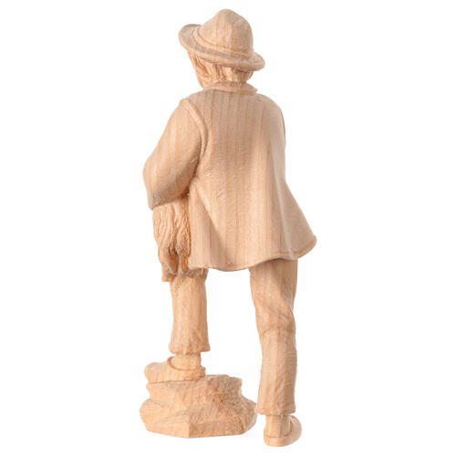 Pastore con agnello presepe Montano Cirmolo legno 12 cm 4