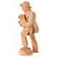 Pastore con agnello presepe Montano Cirmolo legno 12 cm s2