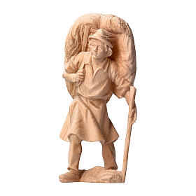 Farmer with hay statue, 10 cm nativity mountain pine wood