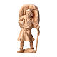 Farmer carrying hay, statue of Swiss pinewood for 12 cm Mountain Nativity Scene s1