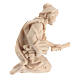 Shepherd on his knees with firewood, wooden statue for 10 cm Mountain Nativity Scene s2