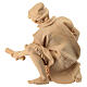 Shepherd on his knees with firewood, statue of Swiss pinewood for 12 cm Mountain Nativity Scene s4