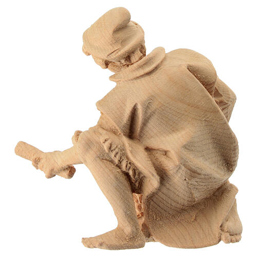Nativity Shepherd gathering wood in Mountain Pine wood 12 cm 4