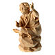 Bambino seduto al falò presepe Montano Cirmolo legno 10 cm s2