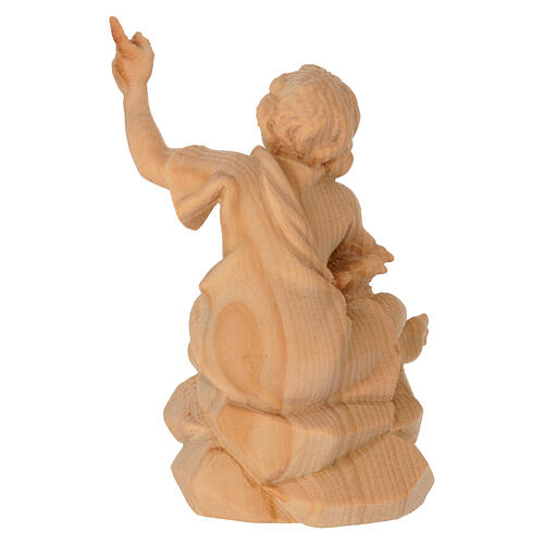 Bambino seduto al falò presepe Montano Cirmolo legno 12 cm 4