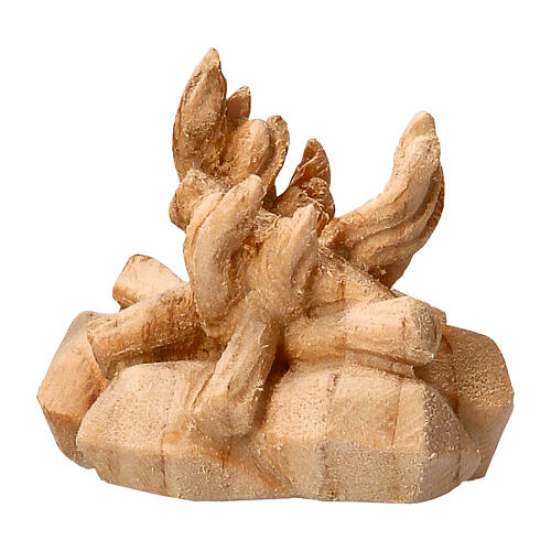 Fuoco falò presepe Montano Cirmolo legno 12 cm 1