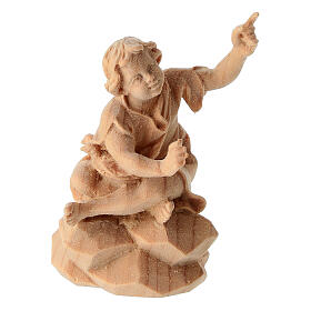 Hirten am Lagerfeuer, 4 Teile, für 10 cm Grödner Krippe, Linie Montano Cirmolo, aus Naturholz
