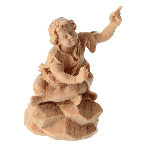Pastori al falò gruppo 4 pz presepe Montano Cirmolo legno 10 cm 2