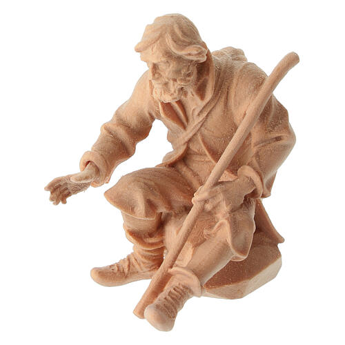 Pastori al falò gruppo 4 pz presepe Montano Cirmolo legno 10 cm 4
