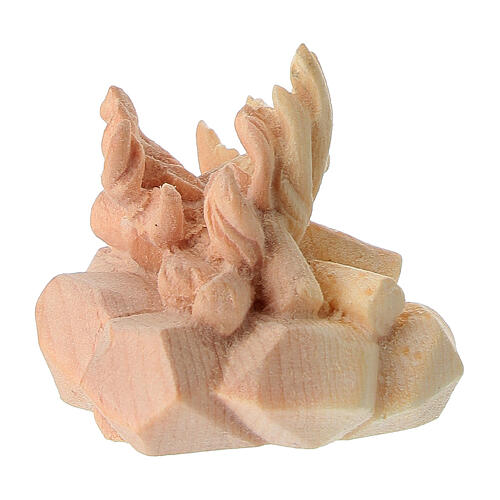 Pastori al falò gruppo 4 pz presepe Montano Cirmolo legno 10 cm 5