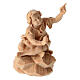 Pastori al falò gruppo 4 pz presepe Montano Cirmolo legno 10 cm s2