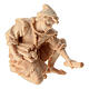 Pastori al falò gruppo 4 pz presepe Montano Cirmolo legno 10 cm s3