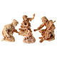 Nativity shepherds at a campfire group 4 pcs Mountain Pine wood 10 cm s1