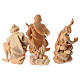 Nativity shepherds at a campfire group 4 pcs Mountain Pine wood 10 cm s6