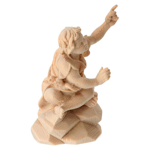 Shepherds by the fire, set of 4, Swiss pinewood statue of 12 cm for Mountain Nativity Scene 7