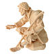 Shepherds by the fire, set of 4, Swiss pinewood statue of 12 cm for Mountain Nativity Scene s5