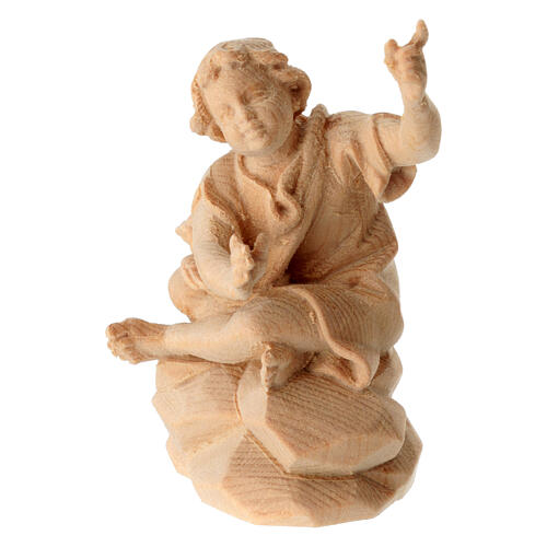 Pastori al falò gruppo 4 pz presepe Montano Cirmolo legno 12 cm 6
