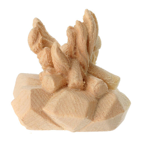 Pastori al falò gruppo 4 pz presepe Montano Cirmolo legno 12 cm 8