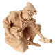 Pastori al falò gruppo 4 pz presepe Montano Cirmolo legno 12 cm s2