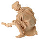 Pastori al falò gruppo 4 pz presepe Montano Cirmolo legno 12 cm s3