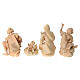 Pastori al falò gruppo 4 pz presepe Montano Cirmolo legno 12 cm s9