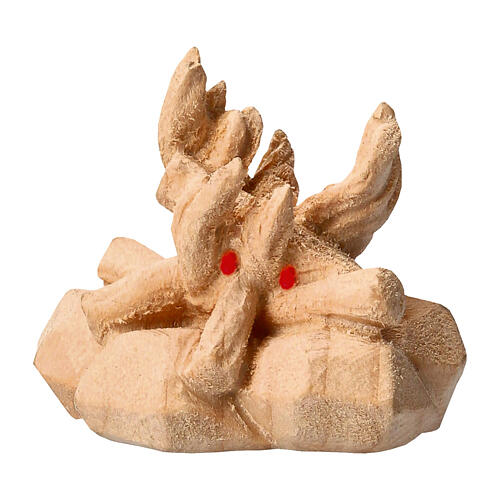 Ogień z oświetleniem z drewna do szopki 10 cm 1