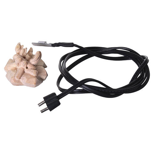 Bonfire with lights Mountain Pine wood nativity 10 cm 5