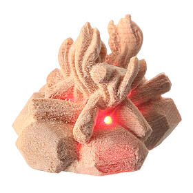 Ognisko z oświetleniem do szopki 12 cm, drewno