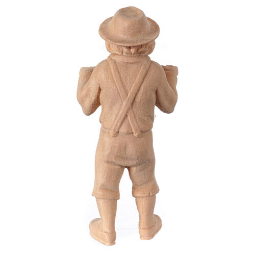 Bambino che guarda presepe Montano Cirmolo legno naturale 10 cm 4